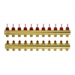 Danfoss 11 Ağızlı Yerden Isıtma manifold seti, Gidiş, Dönüş, Pirinç FHF 11F