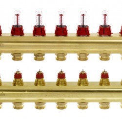 Danfoss 7 Ağızlı Yerden Isıtma manifold seti, Gidiş, Dönüş, Pirinç FHF 7F 7 