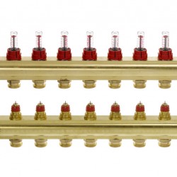 Danfoss 9 Ağızlı Yerden Isıtma manifold seti, Gidiş, Dönüş, Pirinç FHF 9F