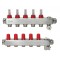 Danfoss 5 Ağızlı Yerden Isıtma manifold seti, Gidiş, Dönüş, Paslanmaz, Debimetreli, Hava purjörleri üzerinde SSM 5F