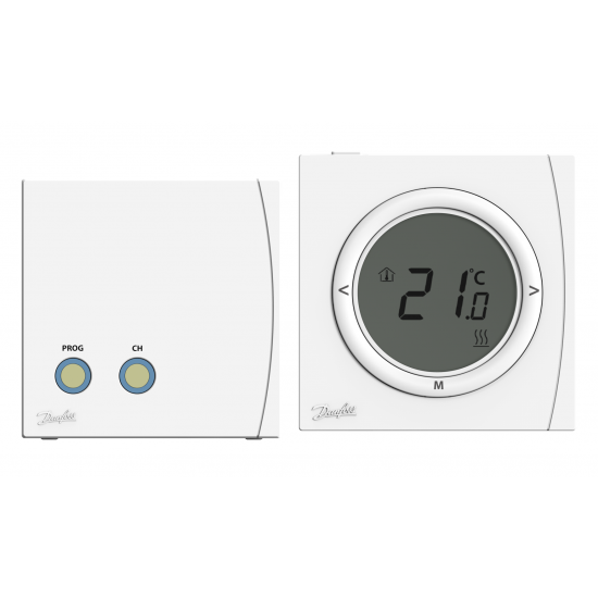 Danfoss RET 2001 B RF+RX1-S Yerden Isıtma Radyo frekanslı dijital oda termostatı, 5-35°C 