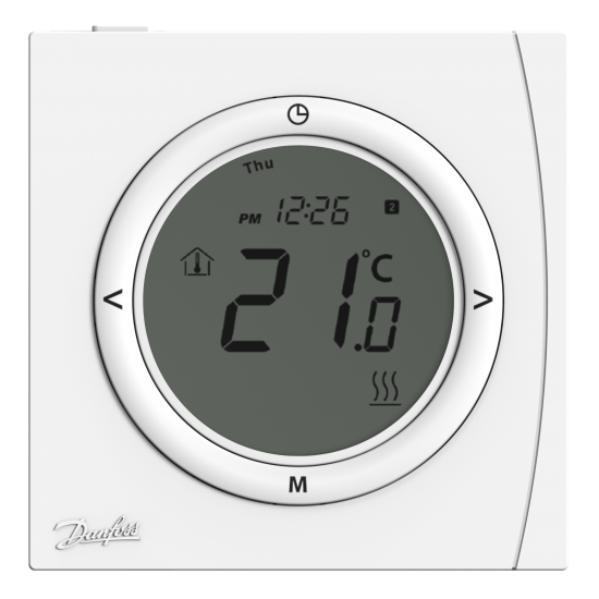 Danfoss TP 5001 B LCD ekranlı programlanabilir Yerden Isıtma oda termostatı, 5-35°C, Batarya beslemeli 
